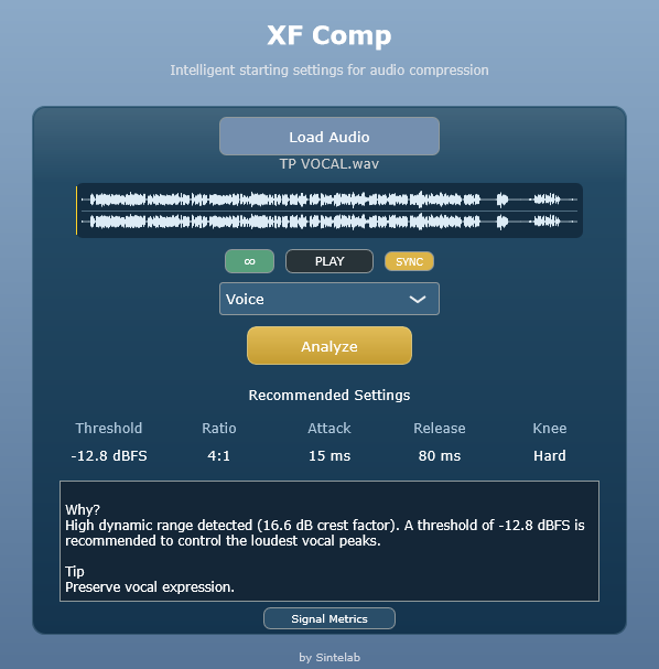 XF Comp – Intelligent Compression Assistant de SinteLab